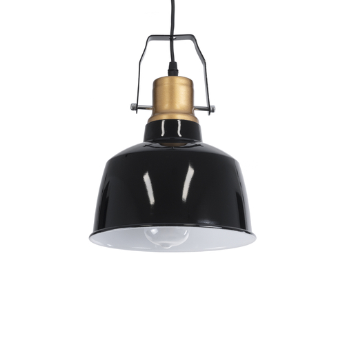 GLOBOSTAR® DEVOTA 01235 Vintage Κρεμαστό Φωτιστικό Οροφής με Ντουί 1 x E27 AC 220-240V IP20 - Μαύρο & Χρυσό - Μ22 x Π22 x Υ30cm