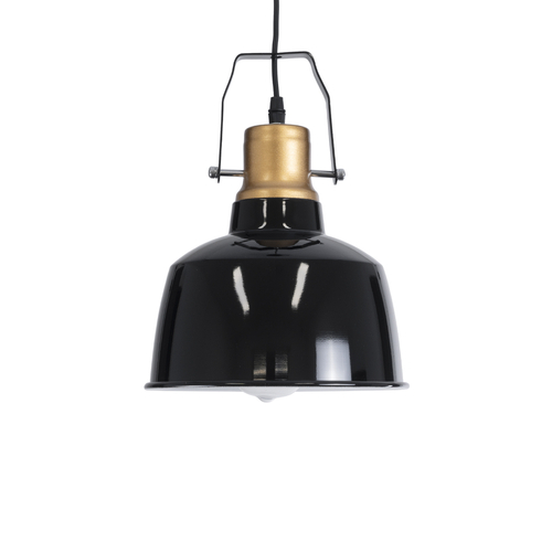 GLOBOSTAR® DEVOTA 01235 Vintage Κρεμαστό Φωτιστικό Οροφής με Ντουί 1 x E27 AC 220-240V IP20 - Μαύρο & Χρυσό - Μ22 x Π22 x Υ30cm