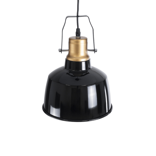 GLOBOSTAR® DEVOTA 01235 Vintage Κρεμαστό Φωτιστικό Οροφής με Ντουί 1 x E27 AC 220-240V IP20 - Μαύρο & Χρυσό - Μ22 x Π22 x Υ30cm