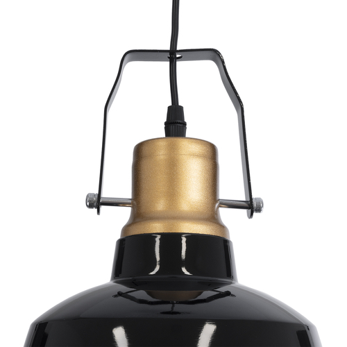 GLOBOSTAR® DEVOTA 01235 Vintage Κρεμαστό Φωτιστικό Οροφής με Ντουί 1 x E27 AC 220-240V IP20 - Μαύρο & Χρυσό - Μ22 x Π22 x Υ30cm