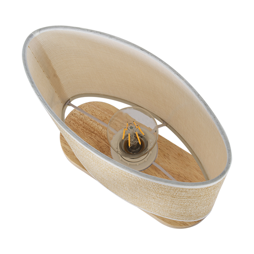 GLOBOSTAR® CHIARA 01241 Boho Επιτραπέζιο Φωτιστικό Πορτατίφ με Ντουί 1 x E27 AC 220-240V IP20 - Μπεζ - Μ25 x Π12 x Υ26cm