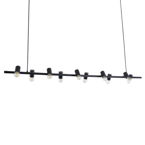 GLOBOSTAR® ALFREDA 01242 Μοντέρνο Κρεμαστό Φωτιστικό Οροφής με Ντουί 10 x E27 AC 220-240V IP20 - Μαύρο - Μ140 x Π18 x Υ7cm