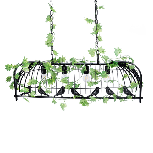 GLOBOSTAR® NEST 01255 Vintage Κρεμαστό Φωτιστικό Οροφής με Ντουί 4 x E27 AC 220-240V IP20 - Mαύρο & Πράσινο - Μ103 x Π34 x Υ36.5cm