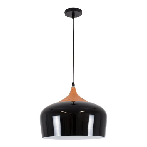 GLOBOSTAR® VILI 01261 Μοντέρνο Κρεμαστό Φωτιστικό Οροφής με Ντουί 1 x E27 AC 220-240V IP20 - Μαύρο & Μπεζ - Μ35 x Π35 x Υ27cm