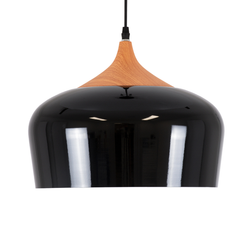 GLOBOSTAR® VILI 01261 Μοντέρνο Κρεμαστό Φωτιστικό Οροφής με Ντουί 1 x E27 AC 220-240V IP20 - Μαύρο & Μπεζ - Μ35 x Π35 x Υ27cm