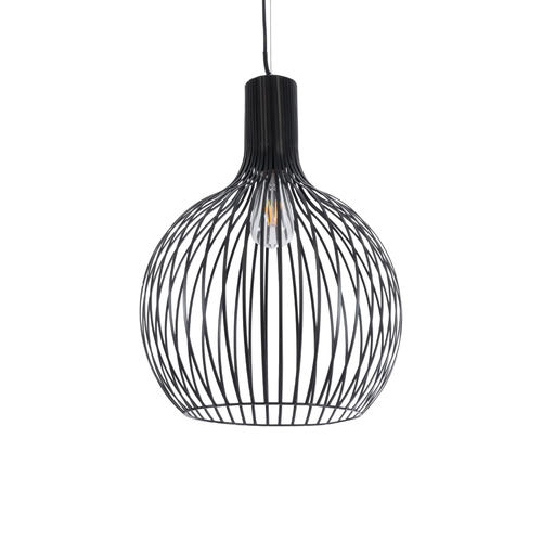 GLOBOSTAR® SCANDI 01266 Μοντέρνο Κρεμαστό Φωτιστικό Οροφής με Ντουί 1 x E27 AC 220-240V IP20 - Μαύρο - Μ38 x Π38 x Υ50cm