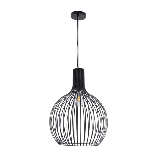 GLOBOSTAR® SCANDI 01266 Μοντέρνο Κρεμαστό Φωτιστικό Οροφής με Ντουί 1 x E27 AC 220-240V IP20 - Μαύρο - Μ38 x Π38 x Υ50cm