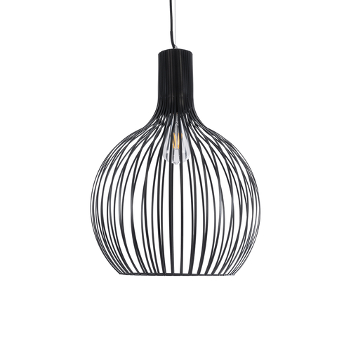 GLOBOSTAR® SCANDI 01266 Μοντέρνο Κρεμαστό Φωτιστικό Οροφής με Ντουί 1 x E27 AC 220-240V IP20 - Μαύρο - Μ38 x Π38 x Υ50cm