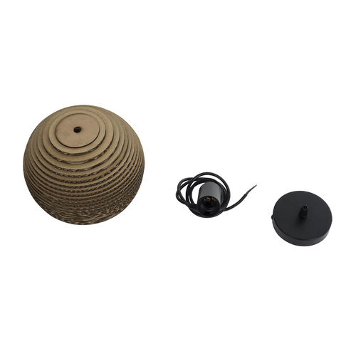 GLOBOSTAR® SANTORINI 01288 Boho Κρεμαστό Φωτιστικό Οροφής με Ντουί 1 x E27 AC 220-240V IP20 - Καφέ - Μ20 x Π20 x Y16cm