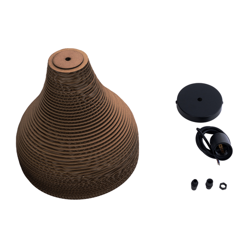 GLOBOSTAR® SANTORINI 01292 Boho Κρεμαστό Φωτιστικό Οροφής με Ντουί 1 x E27 AC 220-240V IP20 - Καφέ - Μ30 x Π30 x Y30cm