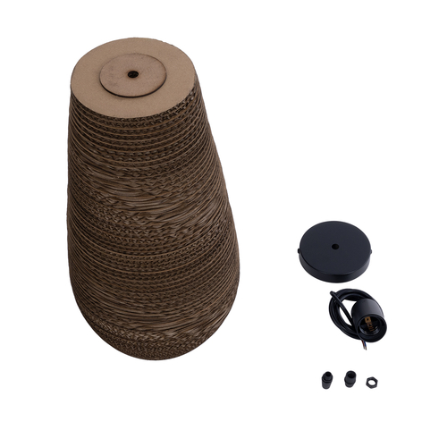 GLOBOSTAR® SANTORINI 01294 Boho Κρεμαστό Φωτιστικό Οροφής με Ντουί 1 x E27 AC 220-240V IP20 - Καφέ - Μ21 x Π21 x Y43cm