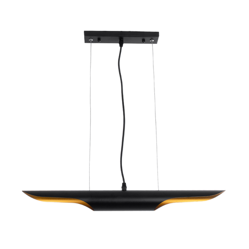 GLOBOSTAR® ESTERINA 01304 Μοντέρνο Κρεμαστό Φωτιστικό Οροφής με Ντουί 2 x E27 AC 220-240V IP20 - Μαύρο & Χρυσό - Μ60 x Π6 x Υ6cm