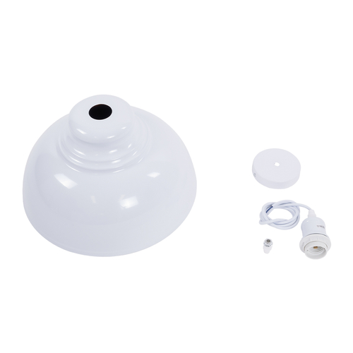 GLOBOSTAR® ANDY 00999 Μοντέρνο Κρεμαστό Φωτιστικό Οροφής με Ντουί 1 x E27 AC 220-240V IP20 - Λευκό & Χρυσό - Μ35 x Π35 x Υ28cm