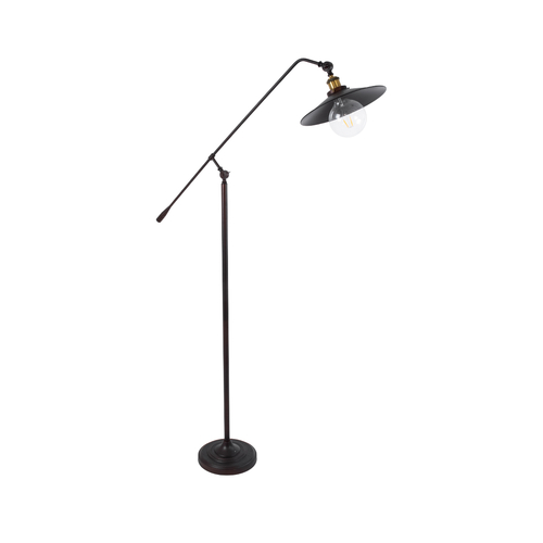 GLOBOSTAR® SILENE 01243 Vintage Επιδαπέδιο Φωτιστικό με Ντουί 1 x E27 AC 220-240V IP20 - Μαύρο & Χρυσό - Μ30 x Π30 x Υ194cm