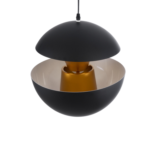 GLOBOSTAR® SEVILLE 01269 Μοντέρνο Κρεμαστό Φωτιστικό Οροφής με Ντουί 1 x E27 AC 220-240V IP20 - Μαύρο & Χρυσό - Μ35 x Π35 x Υ35cm