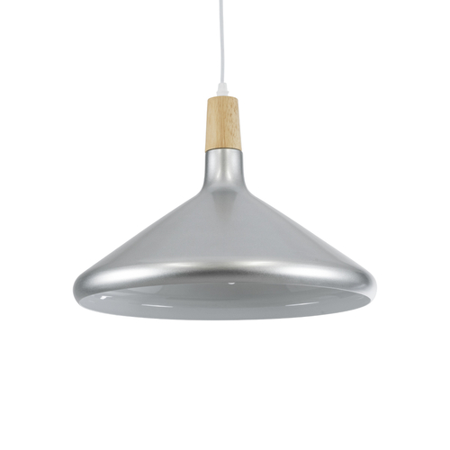 GLOBOSTAR® FELICITA 01276 Μοντέρνο Κρεμαστό Φωτιστικό Οροφής με Ντουί 1 x E27 AC 220-240V IP20 - Ασημί & Μπεζ - Μ40 x Π40 x Y30cm