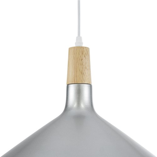 GLOBOSTAR® FELICITA 01276 Μοντέρνο Κρεμαστό Φωτιστικό Οροφής με Ντουί 1 x E27 AC 220-240V IP20 - Ασημί & Μπεζ - Μ40 x Π40 x Y30cm