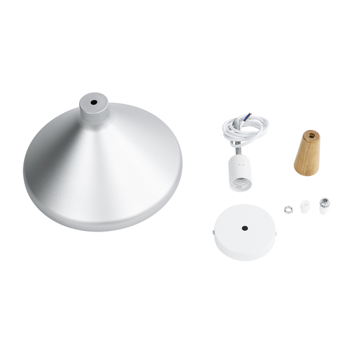 GLOBOSTAR® FELICITA 01277 Μοντέρνο Κρεμαστό Φωτιστικό Οροφής με Ντουί 1 x E27 AC 220-240V IP20 - Ασημί & Μπεζ - Μ30 x Π30 x Υ25cm