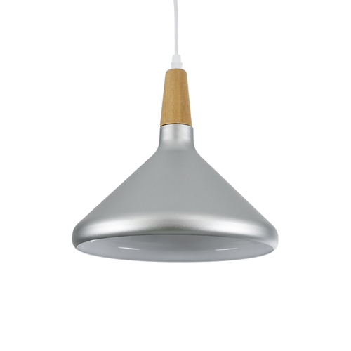 GLOBOSTAR® FELICITA 01277 Μοντέρνο Κρεμαστό Φωτιστικό Οροφής με Ντουί 1 x E27 AC 220-240V IP20 - Ασημί & Μπεζ - Μ30 x Π30 x Υ25cm