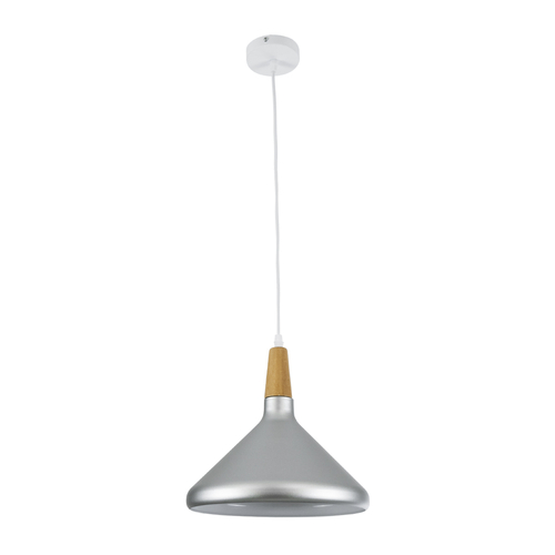 GLOBOSTAR® FELICITA 01277 Μοντέρνο Κρεμαστό Φωτιστικό Οροφής με Ντουί 1 x E27 AC 220-240V IP20 - Ασημί & Μπεζ - Μ30 x Π30 x Υ25cm