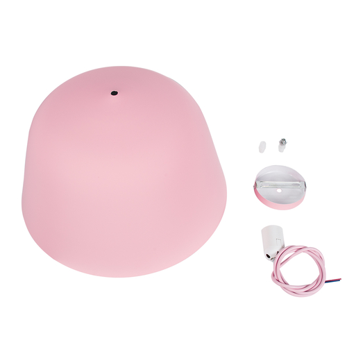 GLOBOSTAR® UPVALE 01284 Μοντέρνο Κρεμαστό Φωτιστικό Οροφής με Ντουί 1 x E27 AC 220-240V IP20 - Ροζ & Λευκό - Μ40 x Π40 x Υ24cm