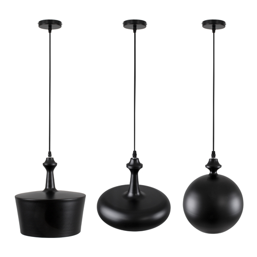 GLOBOSTAR® ROCKFORD 01287 Μοντέρνο Κρεμαστό Φωτιστικό Οροφής με Ντουί 3 x E27 AC 220-240V IP20 - Μαύρο & Χρυσό - Μ86 x Π86 x Υ30cm