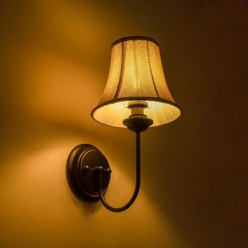 GLOBOSTAR® SHELLY 01299 Vintage Φωτιστικό Τοίχου - Απλίκα με Ντουί 1 x E27 AC 220-240V IP20 - Μαύρο & Μπεζ - Μ13 x Π18 x Υ34cm