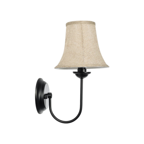 GLOBOSTAR® SHELLY 01299 Vintage Φωτιστικό Τοίχου - Απλίκα με Ντουί 1 x E27 AC 220-240V IP20 - Μαύρο & Μπεζ - Μ13 x Π18 x Υ34cm