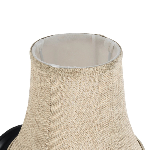 GLOBOSTAR® SHELLY 01299 Vintage Φωτιστικό Τοίχου - Απλίκα με Ντουί 1 x E27 AC 220-240V IP20 - Μαύρο & Μπεζ - Μ13 x Π18 x Υ34cm