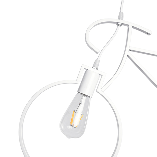 GLOBOSTAR® BIKE 01300 Vintage Κρεμαστό Φωτιστικό Οροφής με Ντουί 2 x E27 AC 220-240V IP20 - Λευκό - Μ67 x Π3.5 x Υ41cm