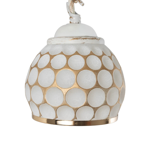 GLOBOSTAR® MERMAID 01317 Vintage Φωτιστικό Τοίχου - Απλίκα με Ντουί 1 x E27 AC 220-240V IP20 - Χρυσό & Λευκό - Μ12.5 x Π28 x Υ27cm