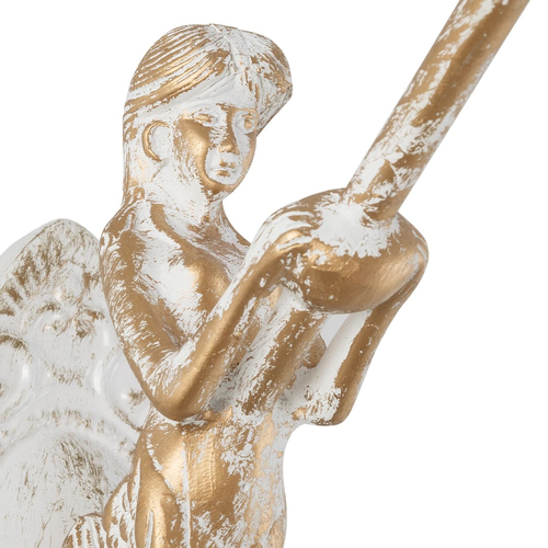 GLOBOSTAR® MERMAID 01317 Vintage Φωτιστικό Τοίχου - Απλίκα με Ντουί 1 x E27 AC 220-240V IP20 - Χρυσό & Λευκό - Μ12.5 x Π28 x Υ27cm