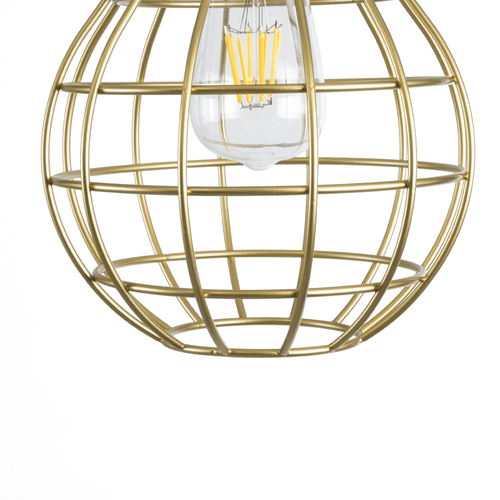 GLOBOSTAR® DURANT 01325 Μοντέρνο Κρεμαστό Φωτιστικό Οροφής με Ντουί 1 x E27 AC 220-240V IP20 - Γκρι & Χρυσό - Μ20 x Π20 x Υ35cm