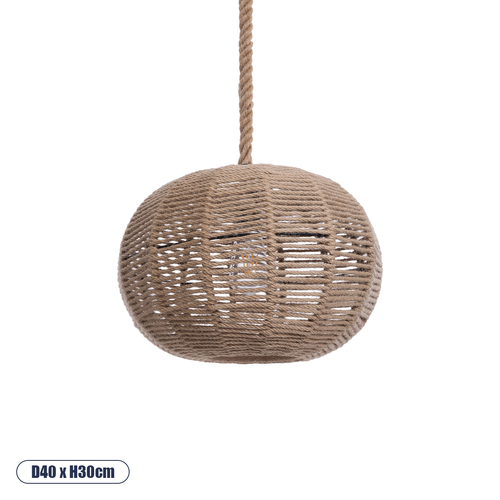 GLOBOSTAR® MANDALA 01331 Vintage Κρεμαστό Φωτιστικό Οροφής με Ντουί 1 x E27 AC 220-240V IP20 - Μπεζ - Μ40 x Π40 x Υ33cm