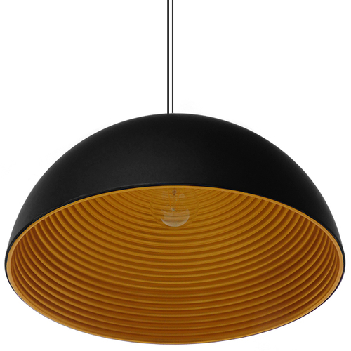 GLOBOSTAR® MEDEA 01344 Μοντέρνο Κρεμαστό Φωτιστικό Οροφής με Ντουί 1 x E27 AC 220-240V IP20 - Μαύρο & Χρυσό - Μ60 x Π60 x Υ30cm