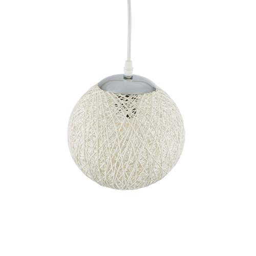 GLOBOSTAR® OCEANA 01355 Boho Κρεμαστό Φωτιστικό Οροφής με Ντουί 1 x E27 AC 220-240V IP20 - Λευκό - Μ20 x Π20 x Υ20cm