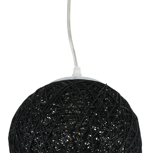 GLOBOSTAR® OCEANA 01356 Boho Κρεμαστό Φωτιστικό Οροφής με Ντουί 1 x E27 AC 220-240V IP20 - Μαύρο - Μ20 x Π20 x Υ20cm