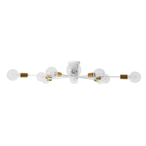 GLOBOSTAR® OLINDA 01383 Μοντέρνο Φωτιστικό Οροφής με Ντουί 10 x E27 AC 220-240V IP20 - Λευκό & Χρυσό - Μ95 x Π95 x Υ17cm