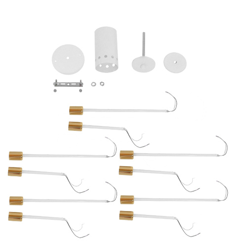 GLOBOSTAR® OLINDA 01383 Μοντέρνο Φωτιστικό Οροφής με Ντουί 10 x E27 AC 220-240V IP20 - Λευκό & Χρυσό - Μ95 x Π95 x Υ17cm