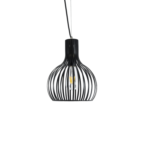 GLOBOSTAR® SCANDI 01386 Vintage Κρεμαστό Φωτιστικό Οροφής με Ντουί 1 x E27 AC 220-240V IP20 - Μαύρο - Μ23 x Π23 x Υ30cm