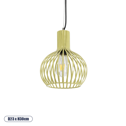 GLOBOSTAR® SCANDI 01387 Vintage Κρεμαστό Φωτιστικό Οροφής με Ντουί 1 x E27 AC 220-240V IP20 - Μπεζ - Μ23 x Π23 x Υ30cm