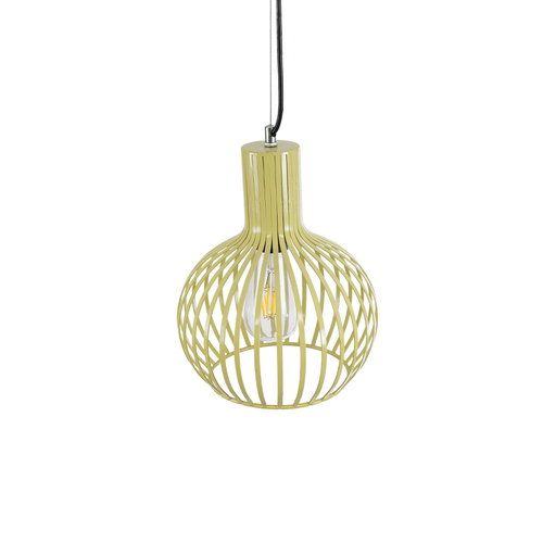 GLOBOSTAR® SCANDI 01387 Vintage Κρεμαστό Φωτιστικό Οροφής με Ντουί 1 x E27 AC 220-240V IP20 - Μπεζ - Μ23 x Π23 x Υ30cm