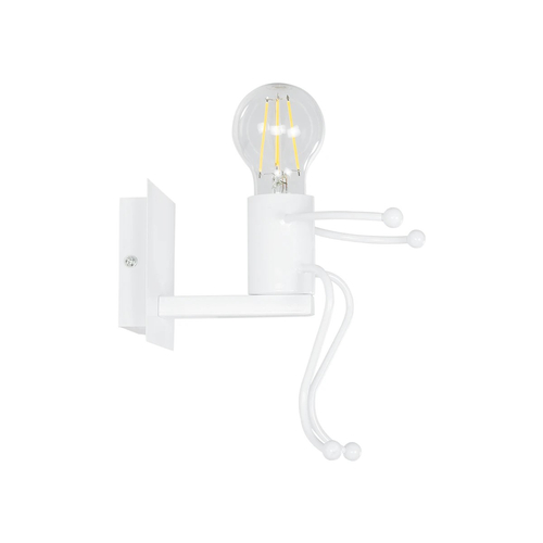 GLOBOSTAR® LITTLEMAN 01389 Μοντέρνο Φωτιστικό Τοίχου - Απλίκα με Ντουί 1 x E27 AC 220-240V IP20 - Λευκό - Μ12 x Π19 x Υ17cm