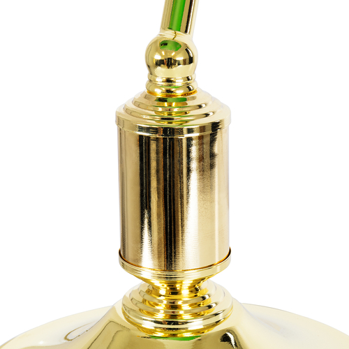 GloboStar® LIBRARY 01391 Vintage Επιτραπέζιο Φωτιστικό Πορτατίφ Μονόφωτο 1 x E27 IP20 Χρυσό Μέταλλο με Πράσινο Γυαλί - Μ26.5 x Π19 x Υ38cm