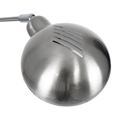 GloboStar® OFFICE 01393 Μοντέρνο Επιτραπέζιο Φωτιστικό Πορτατίφ Μονόφωτο 1 x E27 IP20 Ασημί Μέταλλο - Μ14 x Π14 x Υ80cm