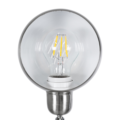 GloboStar® OFFICE 01393 Μοντέρνο Επιτραπέζιο Φωτιστικό Πορτατίφ Μονόφωτο 1 x E27 IP20 Ασημί Μέταλλο - Μ14 x Π14 x Υ80cm