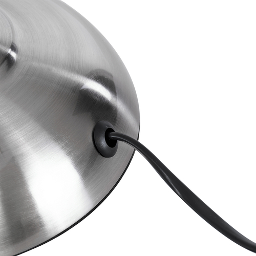 GloboStar® OFFICE 01393 Μοντέρνο Επιτραπέζιο Φωτιστικό Πορτατίφ Μονόφωτο 1 x E27 IP20 Ασημί Μέταλλο - Μ14 x Π14 x Υ80cm