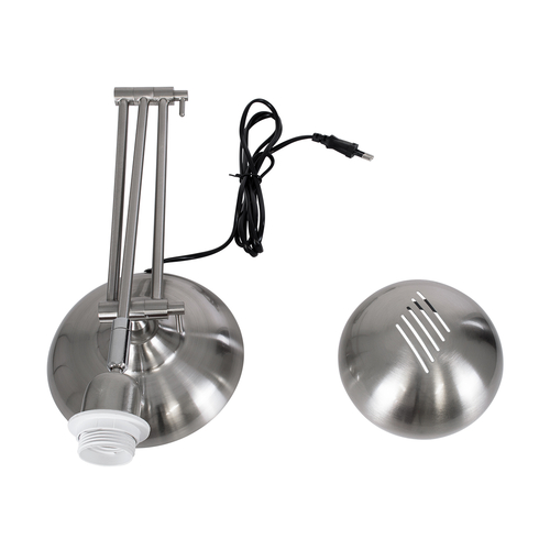 GloboStar® OFFICE 01393 Μοντέρνο Επιτραπέζιο Φωτιστικό Πορτατίφ Μονόφωτο 1 x E27 IP20 Ασημί Μέταλλο - Μ14 x Π14 x Υ80cm