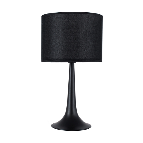 GloboStar® AMBROSIA 01394 Μοντέρνο Επιτραπέζιο Φωτιστικό Πορτατίφ Μονόφωτο 1 x E27 IP20 Μαύρο Μέταλλο με Μαύρο Ύφασμα - Μ25 x Π25 x Υ46cm