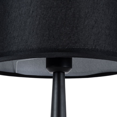 GloboStar® AMBROSIA 01394 Μοντέρνο Επιτραπέζιο Φωτιστικό Πορτατίφ Μονόφωτο 1 x E27 IP20 Μαύρο Μέταλλο με Μαύρο Ύφασμα - Μ25 x Π25 x Υ46cm